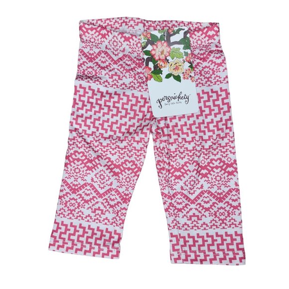 Persnickety NWT Wonderstruck Lisel Legging pink white geometric cropped 6-12m - Picture 1 of 5